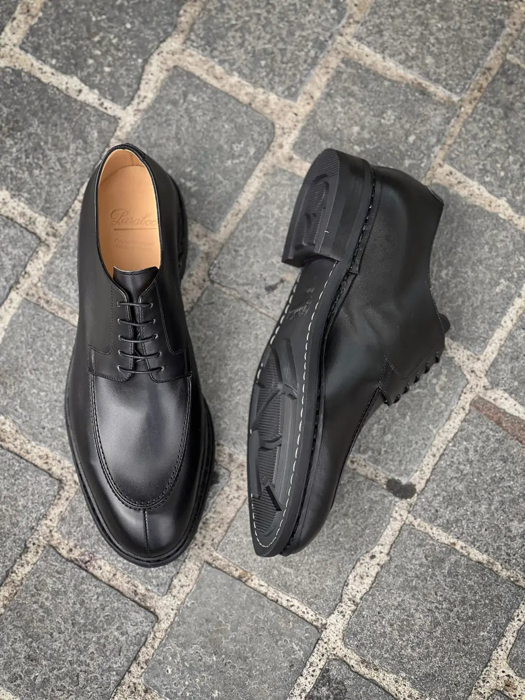 Paraboot Rousseau Black Derby in calf leather, view 2