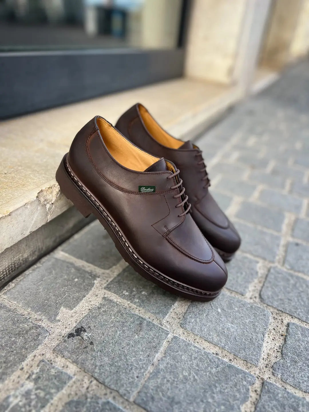 Paraboot Avignon Rouhgout Brown Derby in roughout suede