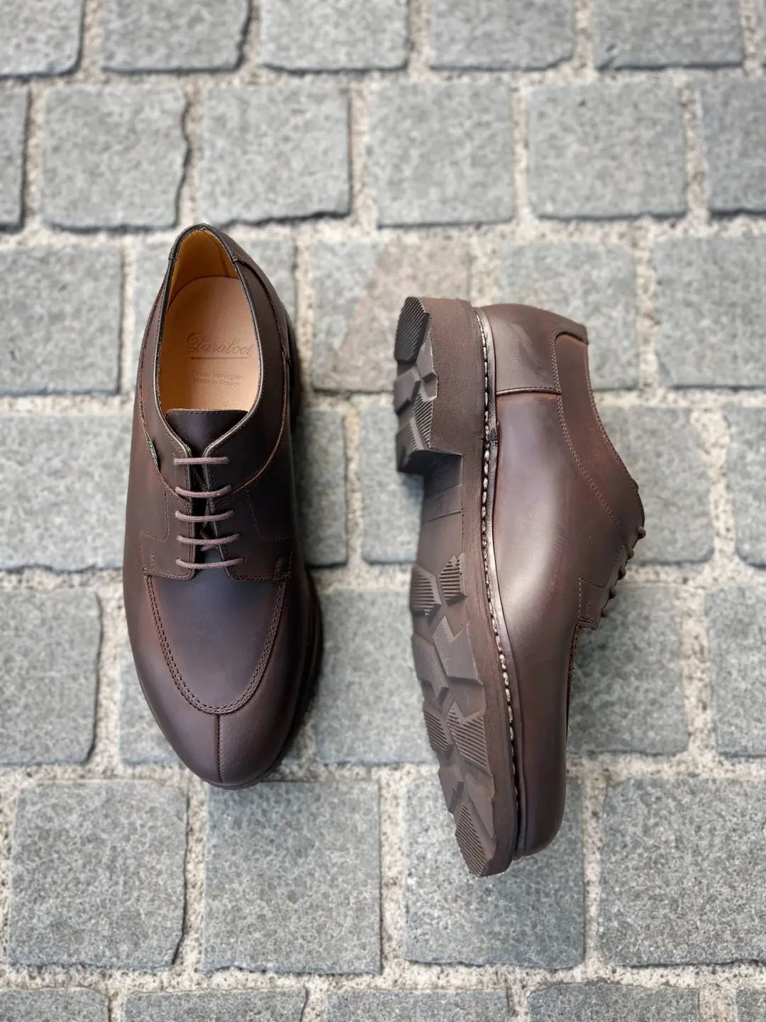 Paraboot Avignon Rouhgout Brown Derby in roughout suede, view 3