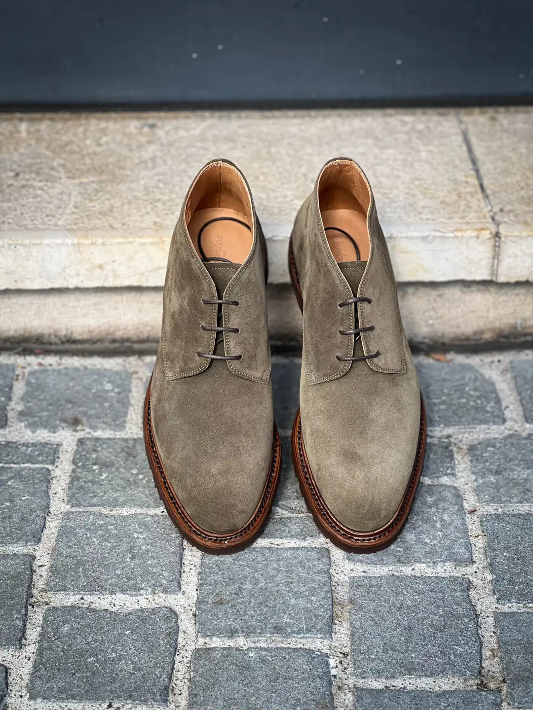 Carlos Santos Chukka Boot Khaki Suede, view 4