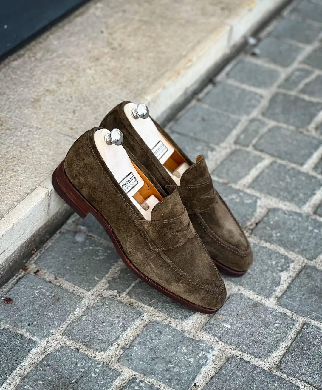 Bontoni Principe Mocc Olive Suede