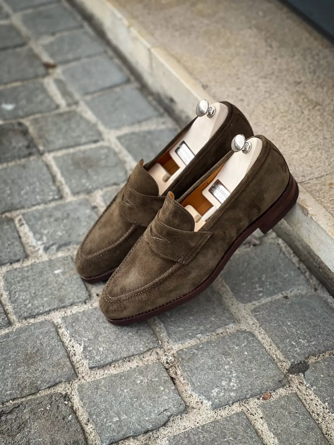 Bontoni Principe Mocc Olive Suede, view 4