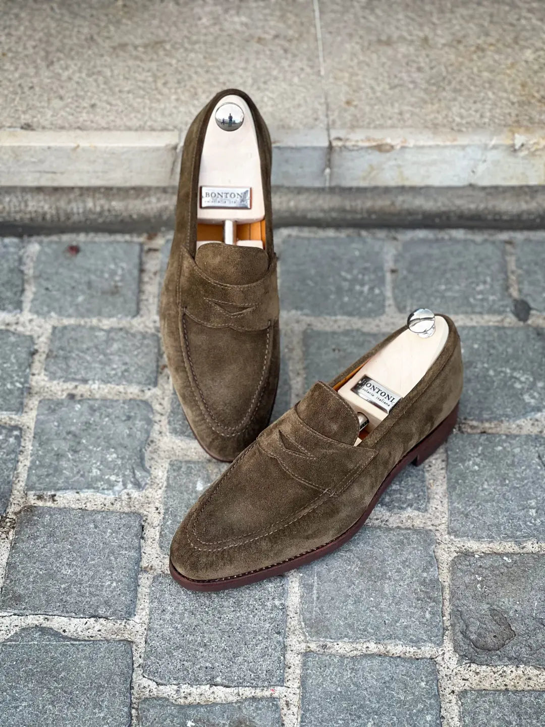 Bontoni Principe Mocc Olive Suede, view 3