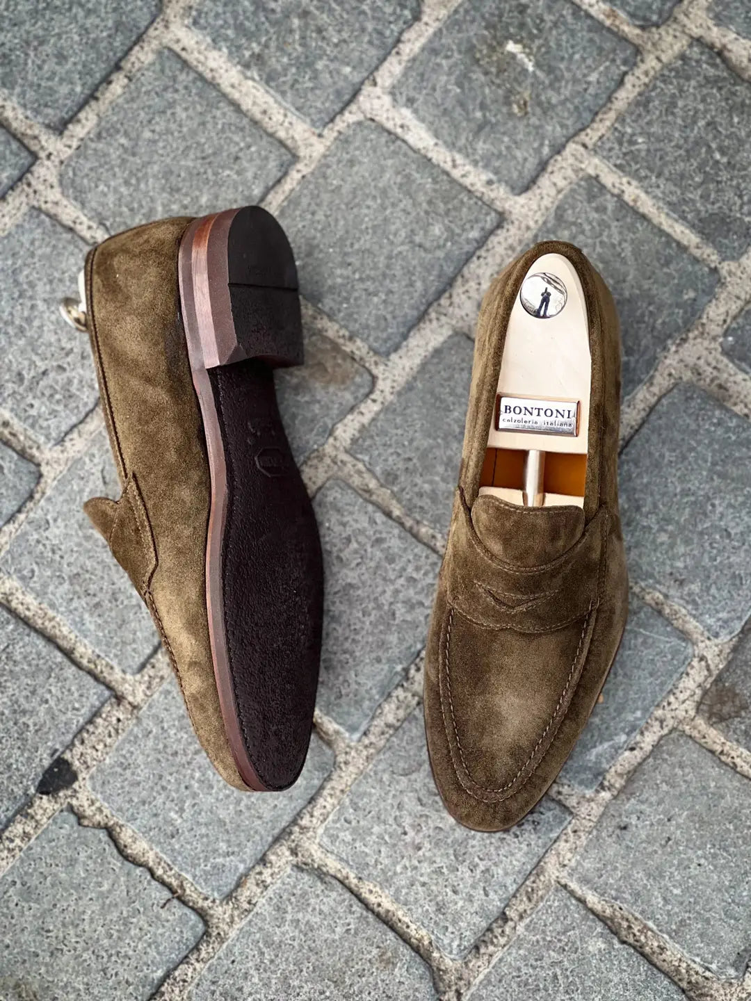 Bontoni Principe Mocc Olive Suede, view 2