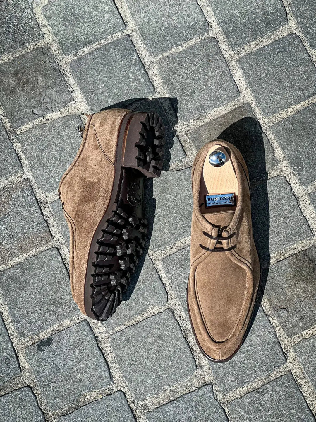Bontoni Parabontoni Beige Suede Derby, view 2