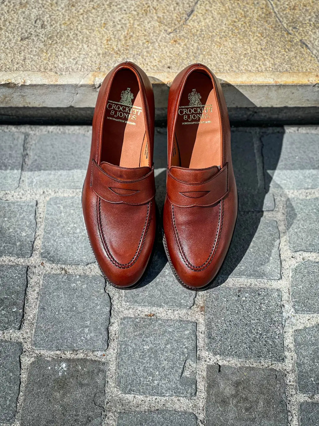 Crockett & Jones Henley Chesnut Penny Loafer in calf leather, view 5