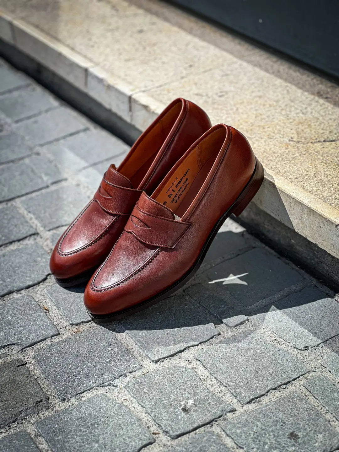 Crockett & Jones Henley Chesnut Penny Loafer in calf leather, view 4