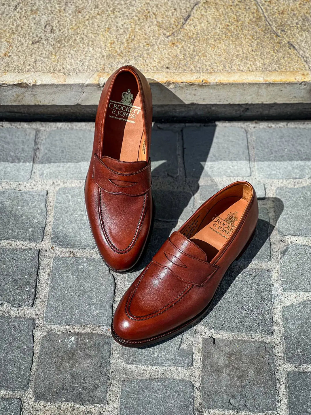 Crockett & Jones Henley Chesnut Penny Loafer in calf leather, view 3