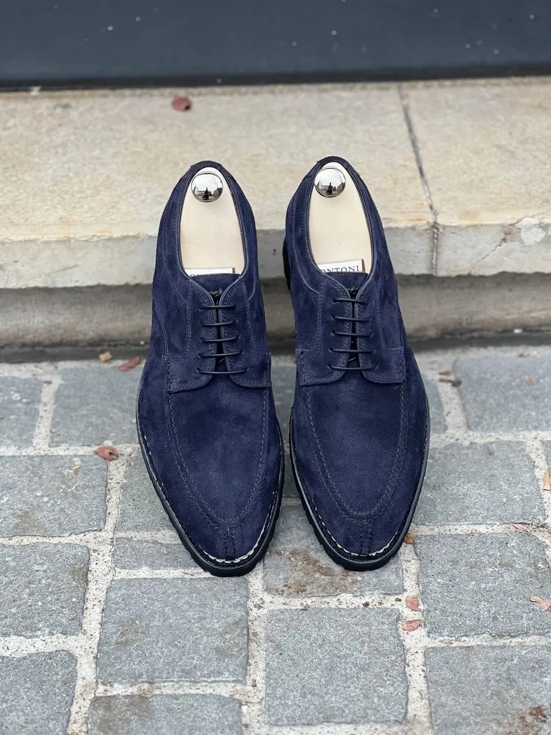 Bontoni Quasimodo Navy Derby in suede, view 5