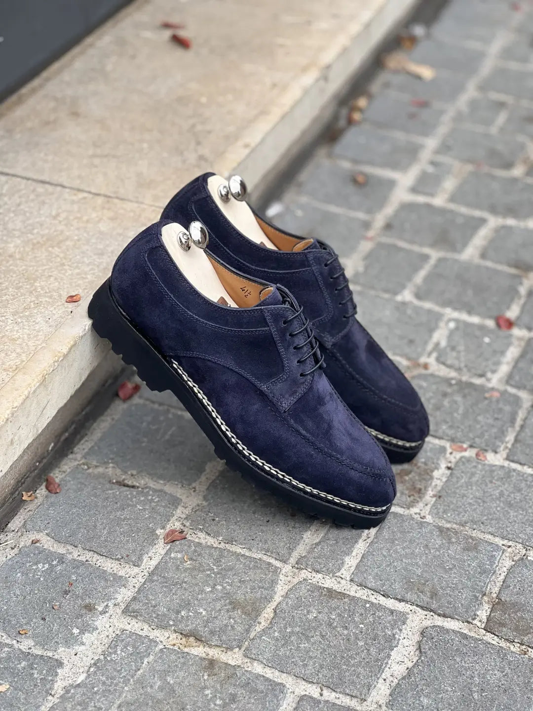 Bontoni Quasimodo Navy Derby in suede