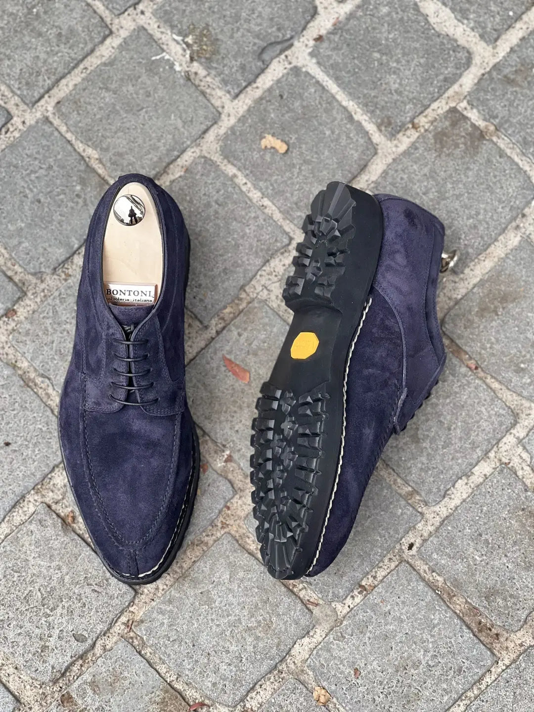 Bontoni Quasimodo Navy Derby in suede, view 2