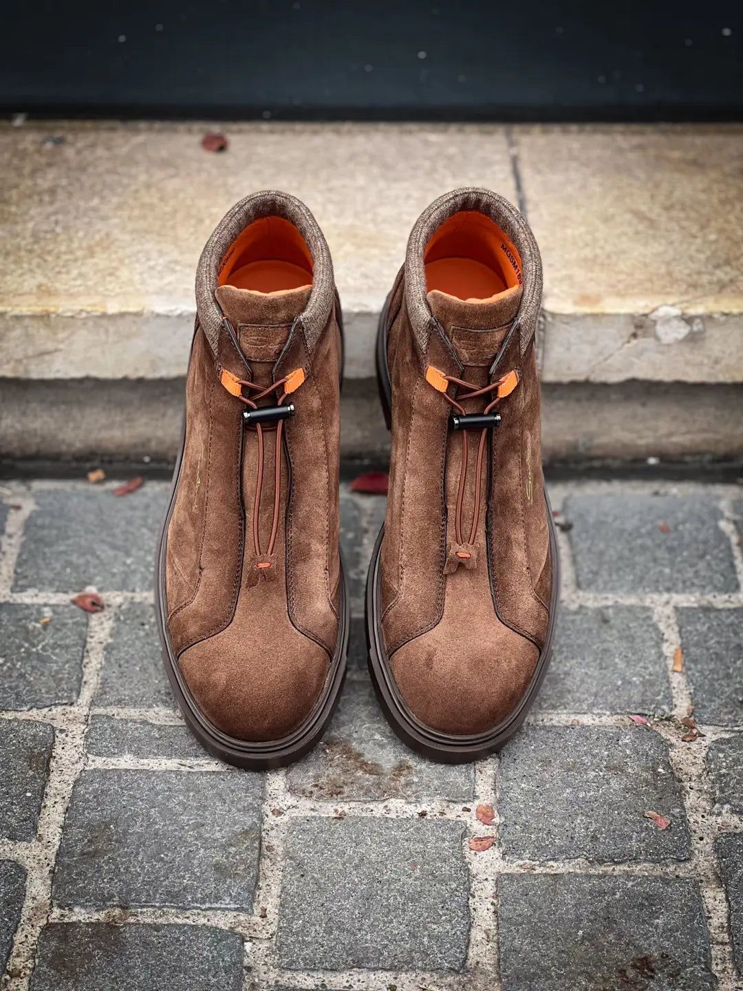 Santoni Mountain Boot Dark Brown Suede, view 5