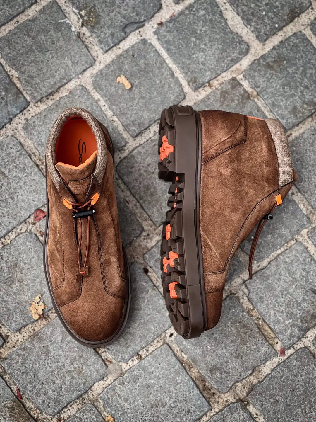 Santoni Mountain Boot Dark Brown Suede, view 2