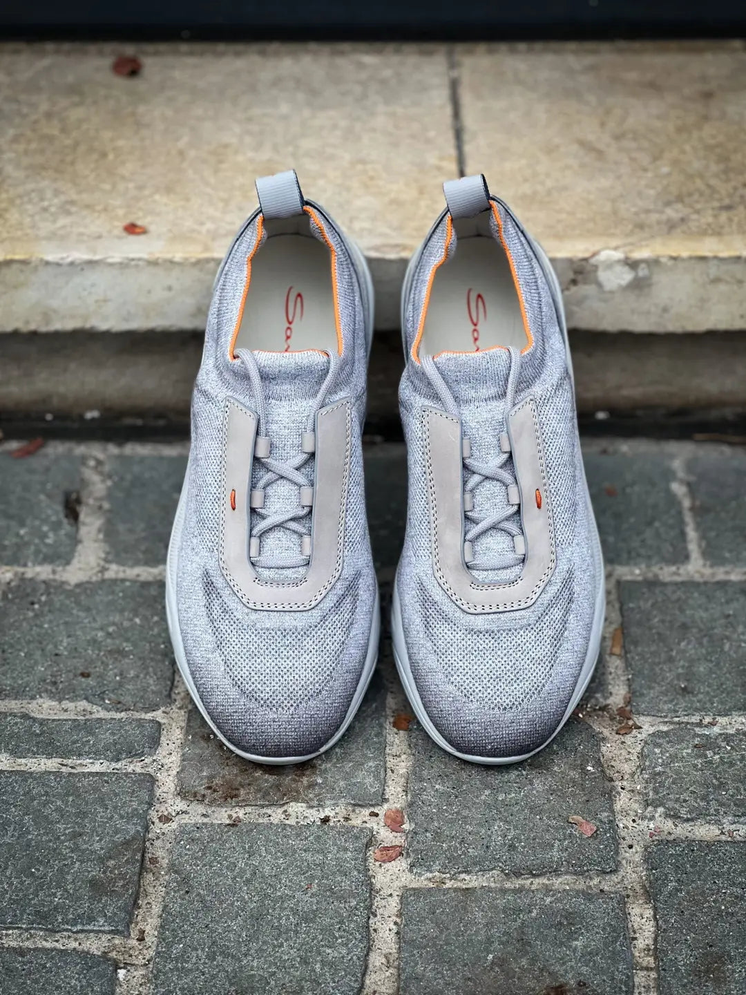 Santoni Sneakers Sock Light Grey Suede, view 3