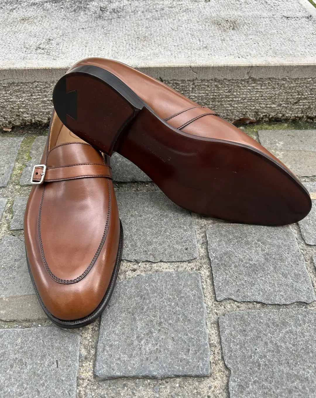 Crockett & Jones Ormond Ivywood Single Monk Strap in calf leather, view 2