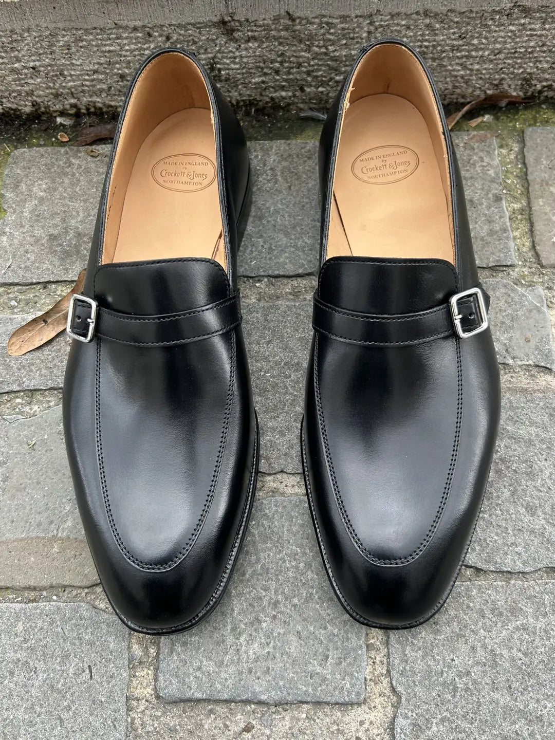 Crockett & Jones Ormond Black Single Monk Strap in calf leather, view 2
