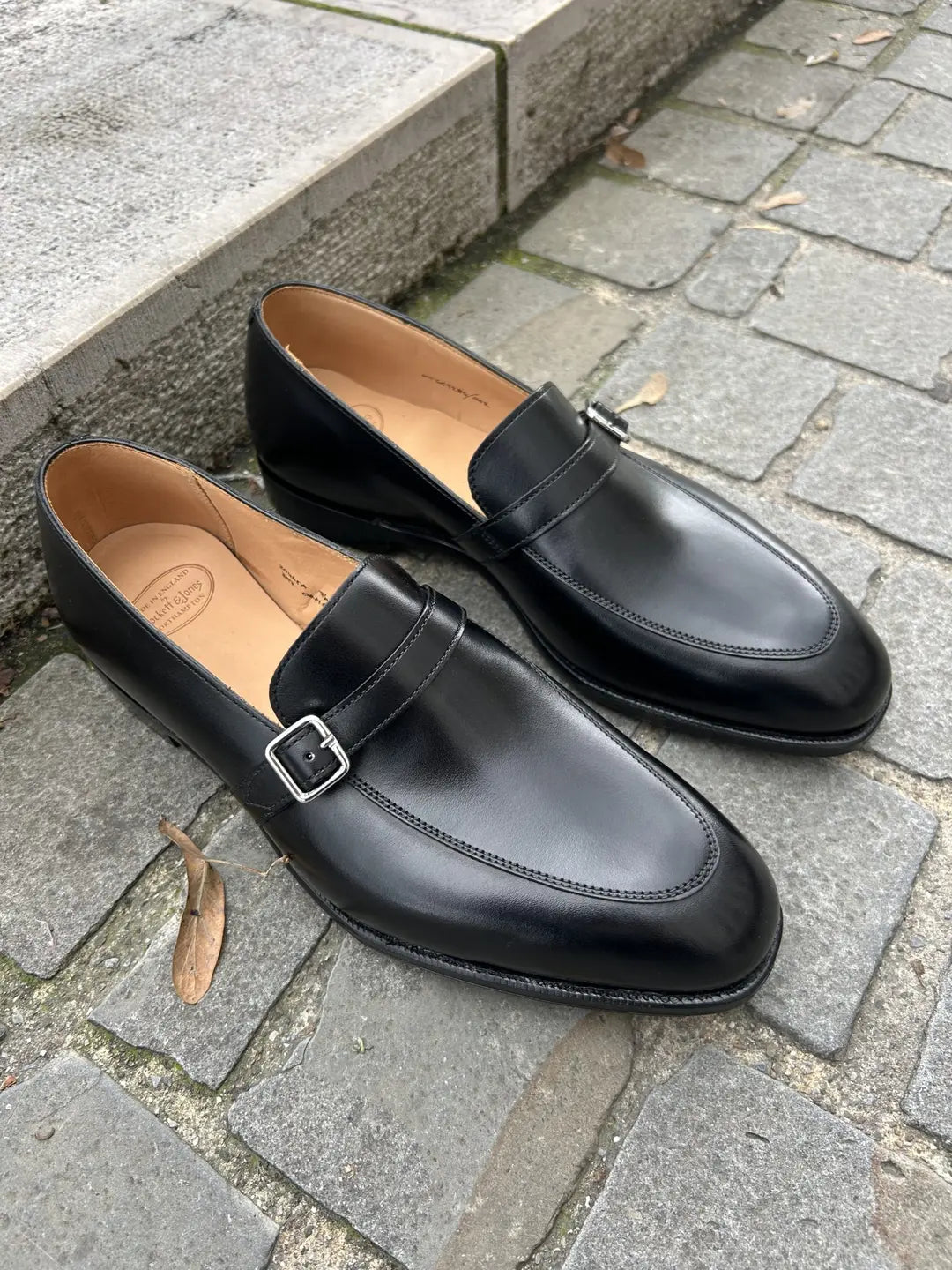 Crockett & Jones Ormond Black Single Monk Strap in calf leather