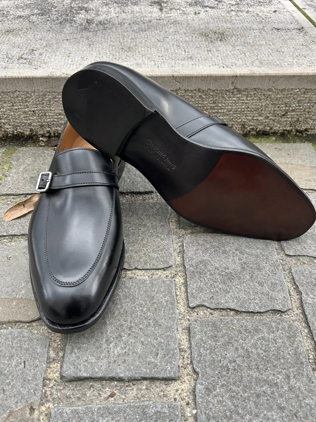 Crockett & Jones Ormond Black Single Monk Strap in calf leather, view 4