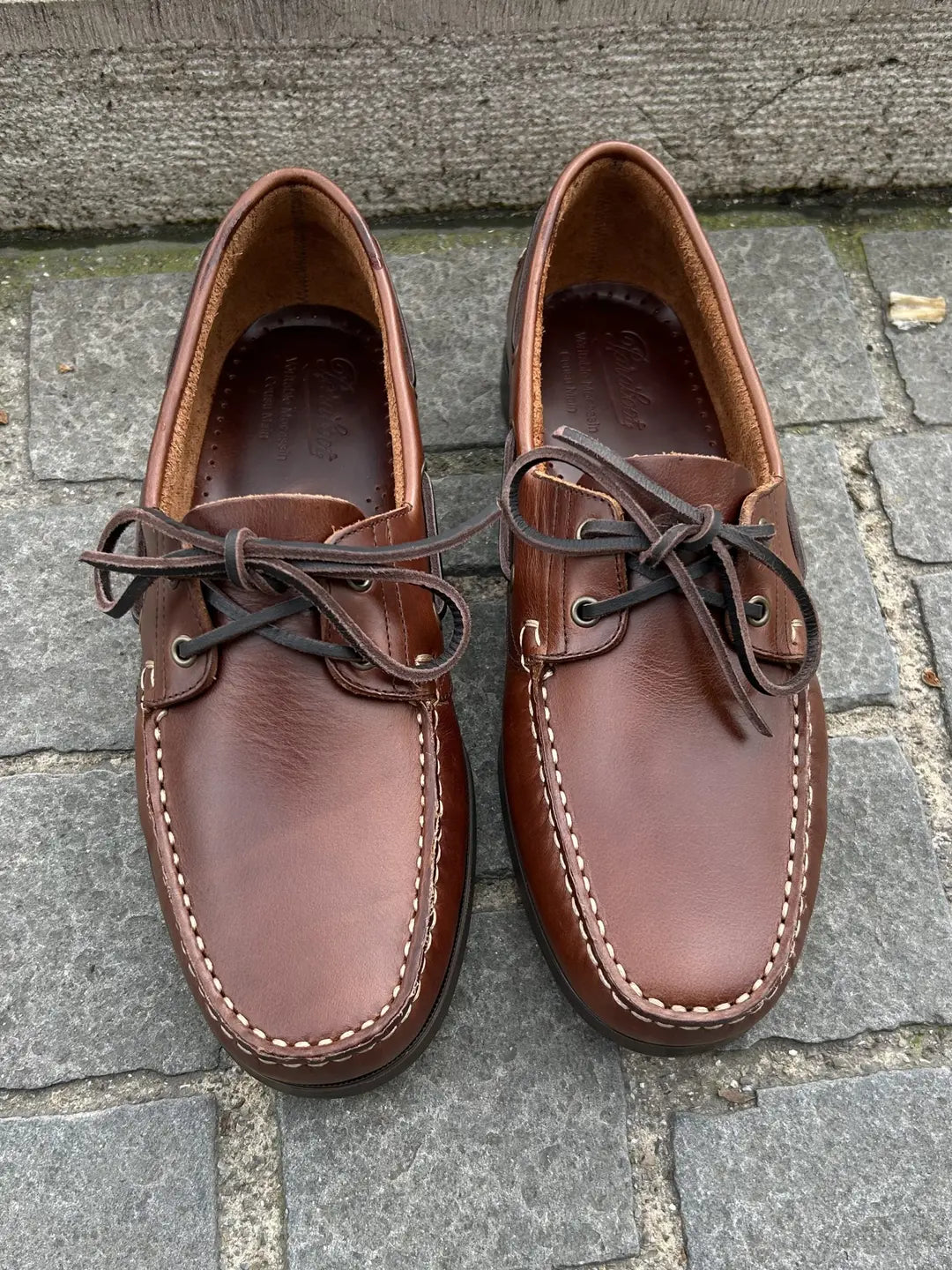 Paraboot Barth Brown Leather Boat Shoe, view 3