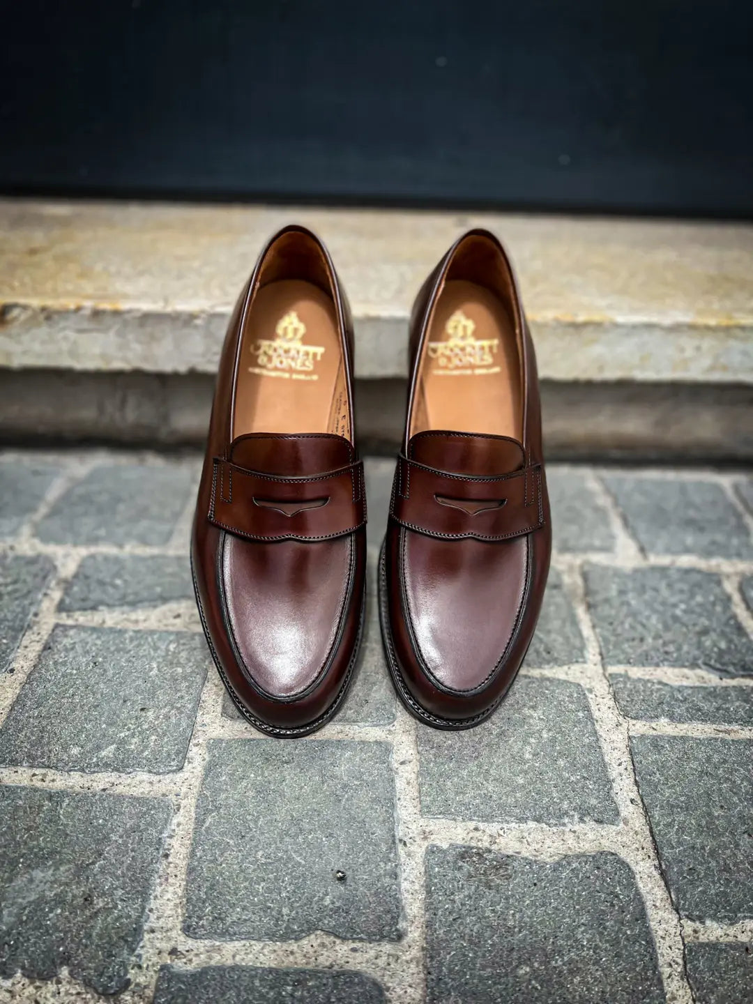 Crockett & Jones Grantham Dark Brown Leather Penny Loafer, view 5
