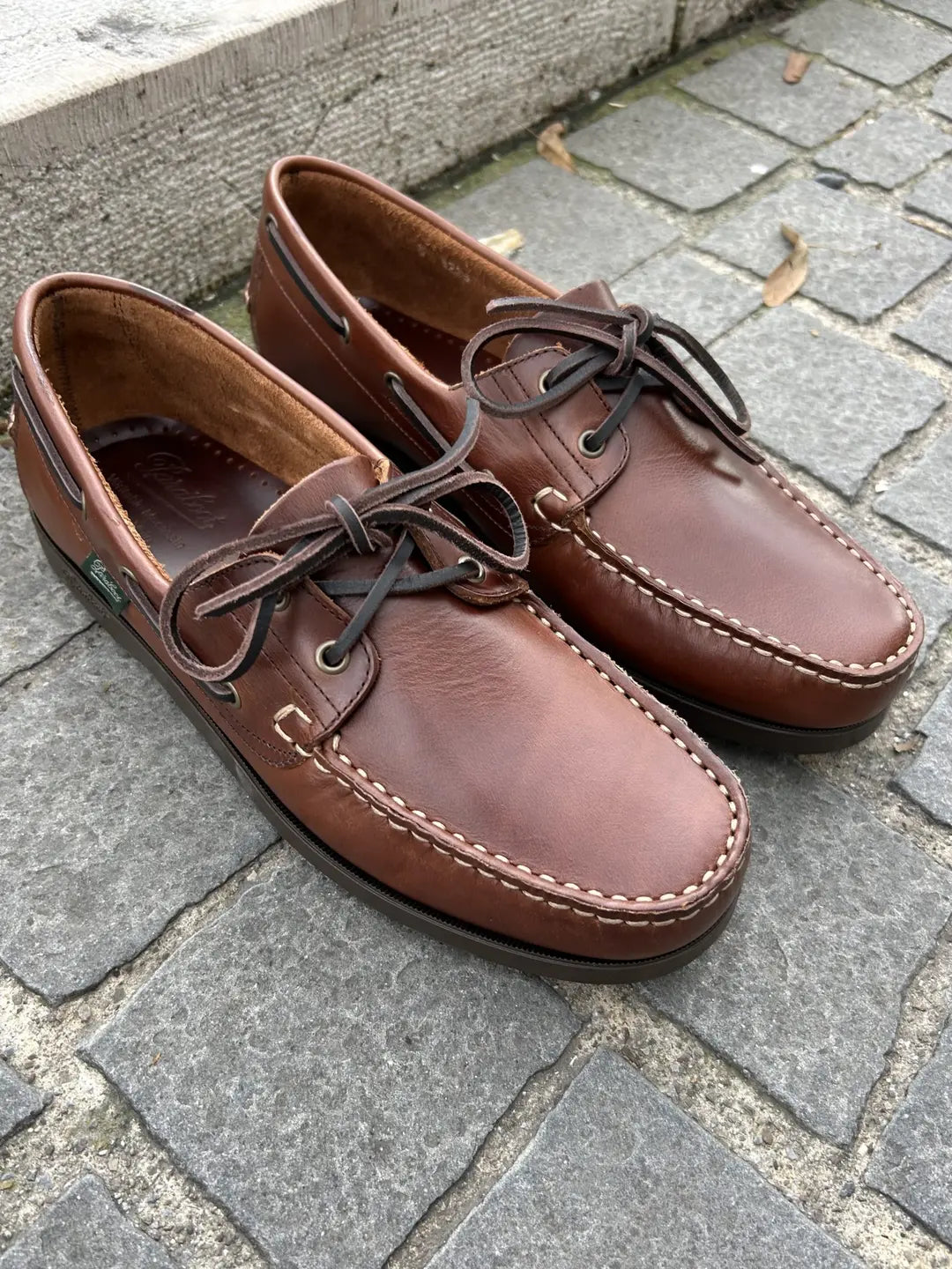 Paraboot Barth Brown Leather Boat Shoe
