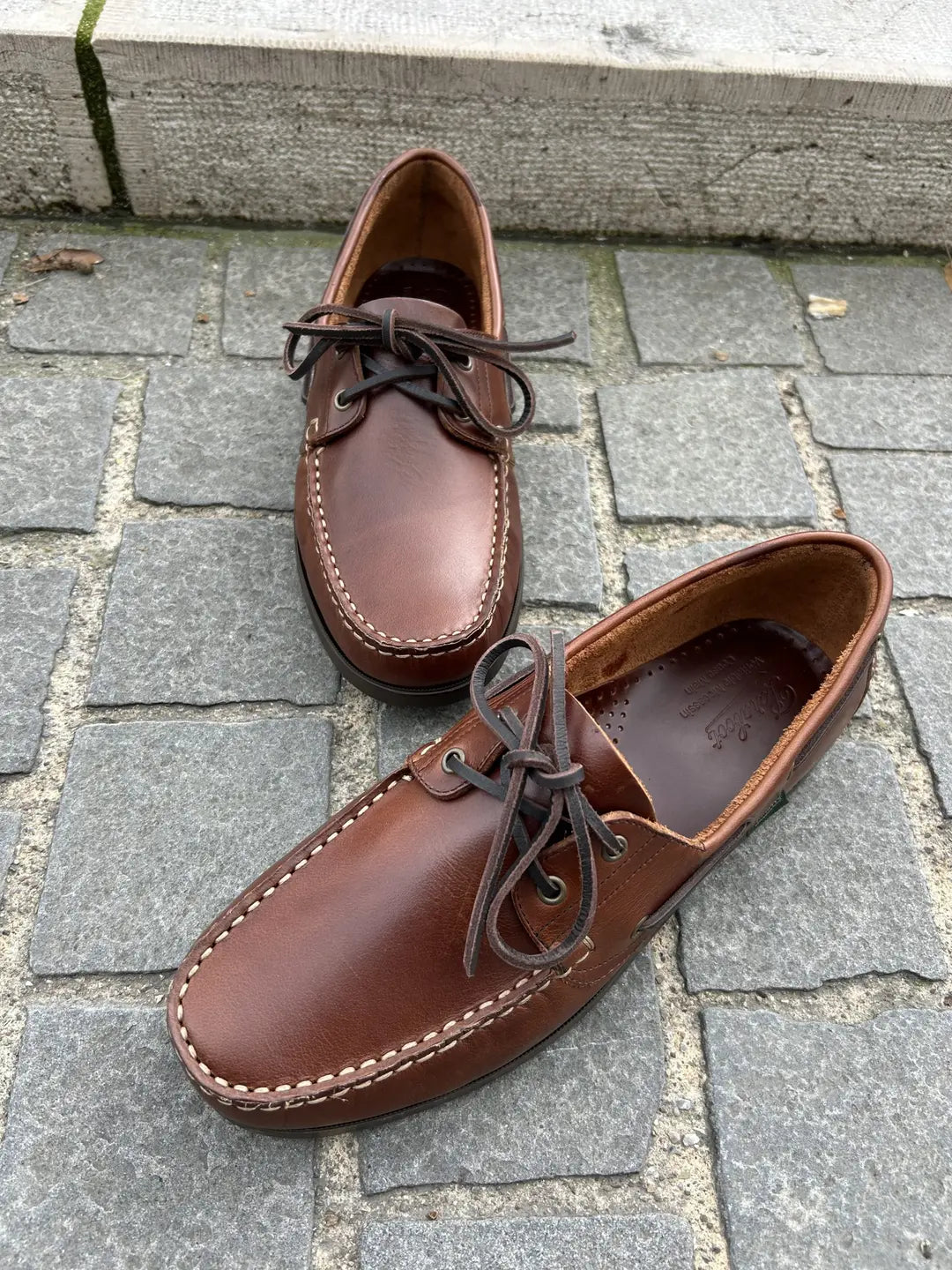 Paraboot Barth Brown Leather Boat Shoe, view 4