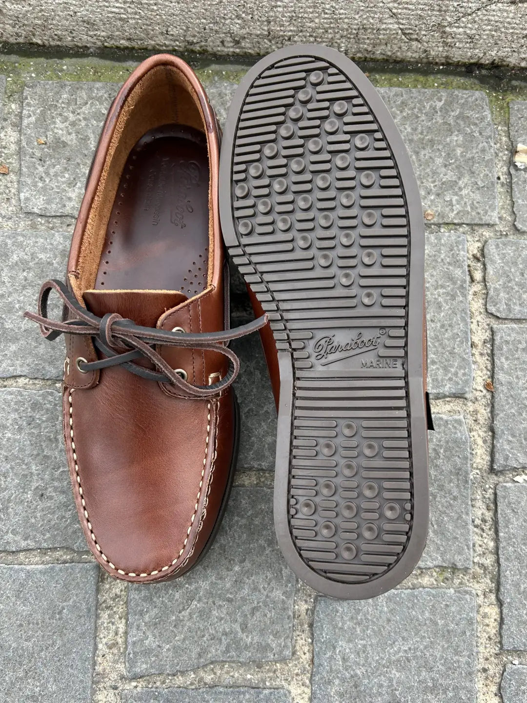 Paraboot Barth Brown Leather Boat Shoe, view 2