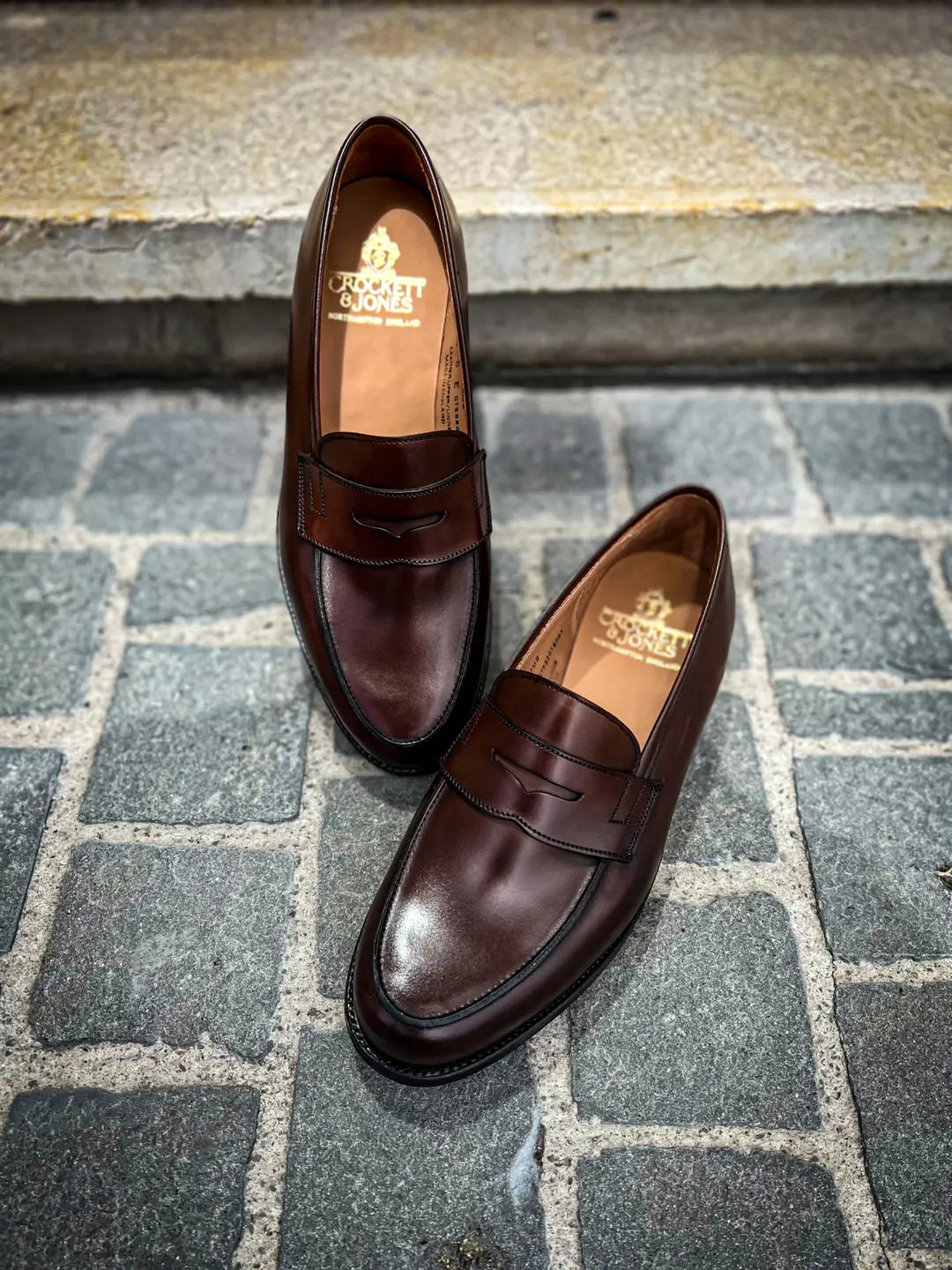 Crockett & Jones Grantham Dark Brown Leather Penny Loafer, view 3