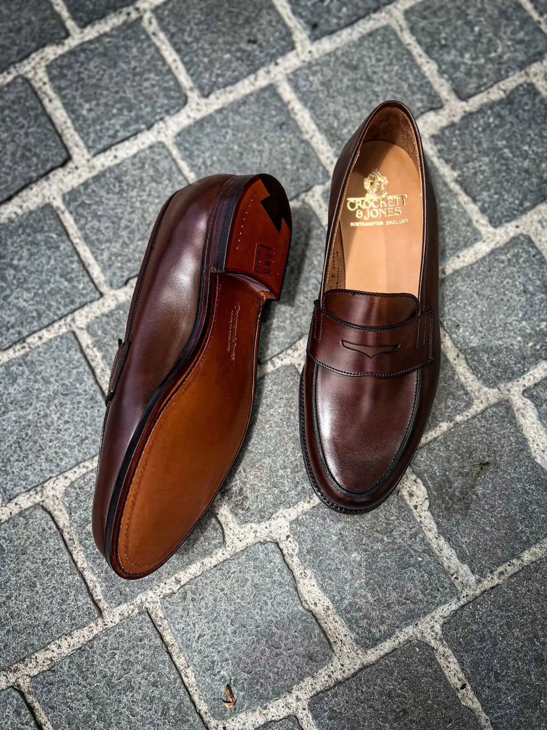 Crockett & Jones Grantham Dark Brown Leather Penny Loafer, view 2