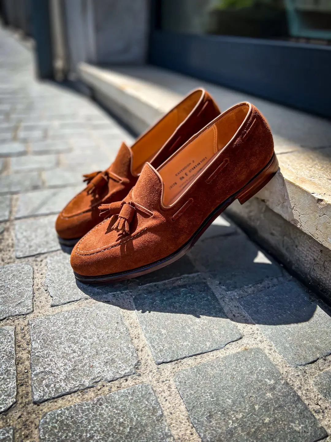 Crockett & Jones Cavendish Polo Brown Suede Tassel Loafer, view 4