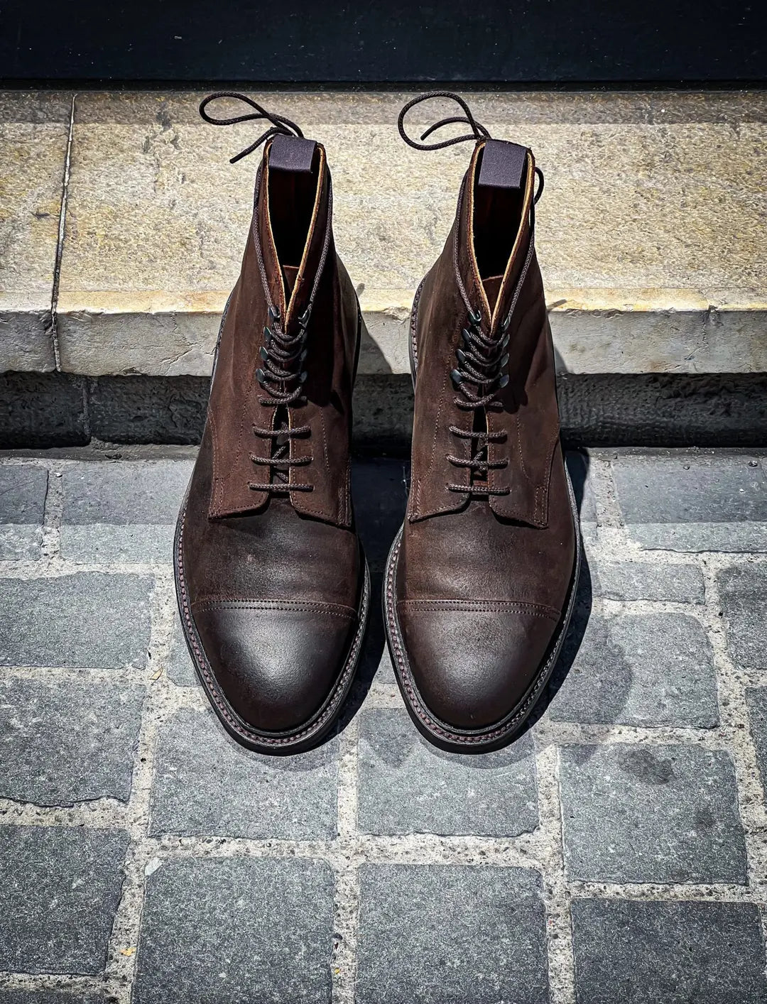 Crockett & Jones Coniston Dark Brown Roughout Boot, view 5
