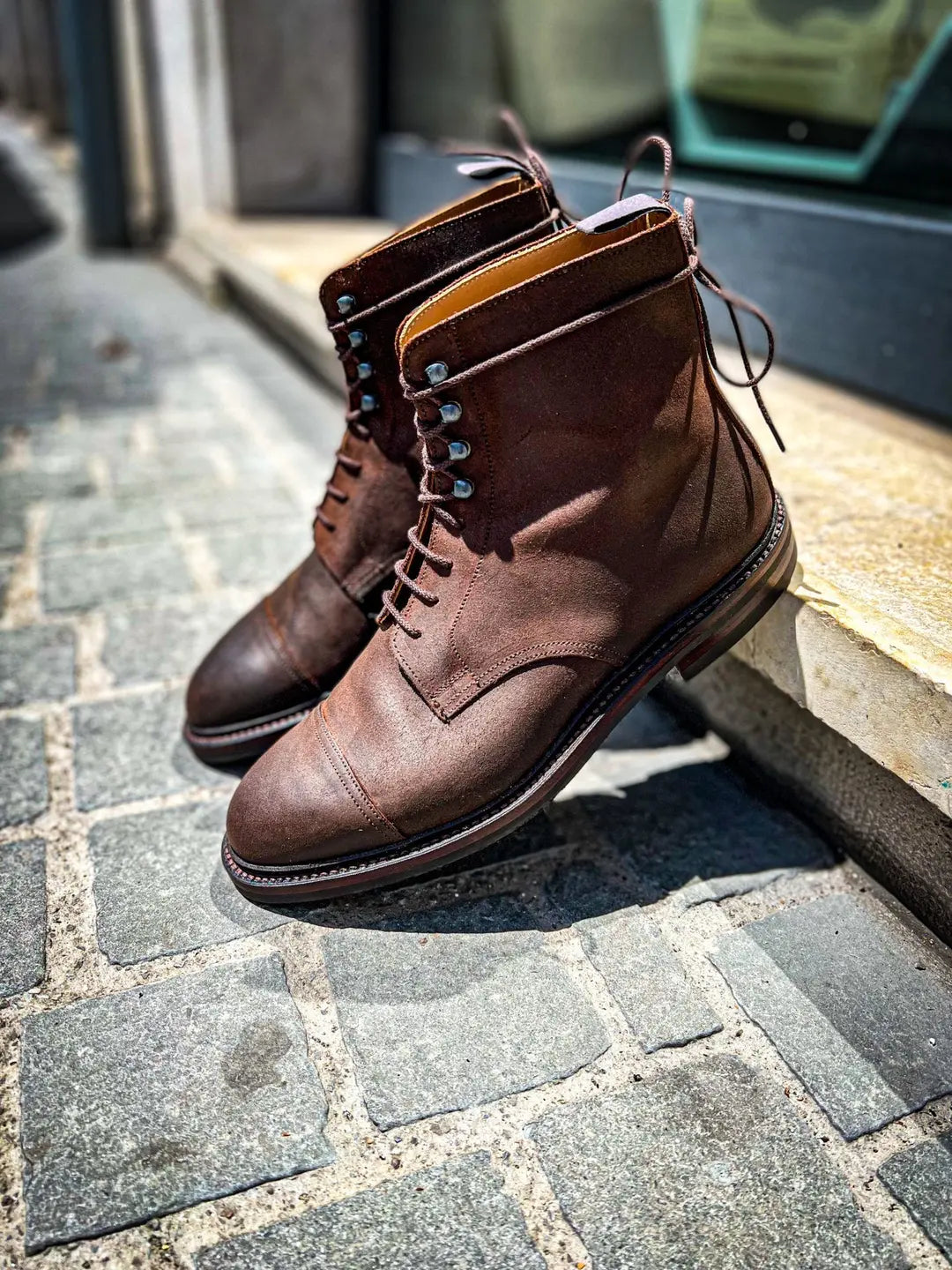 Crockett & Jones Coniston Dark Brown Roughout Boot, view 4