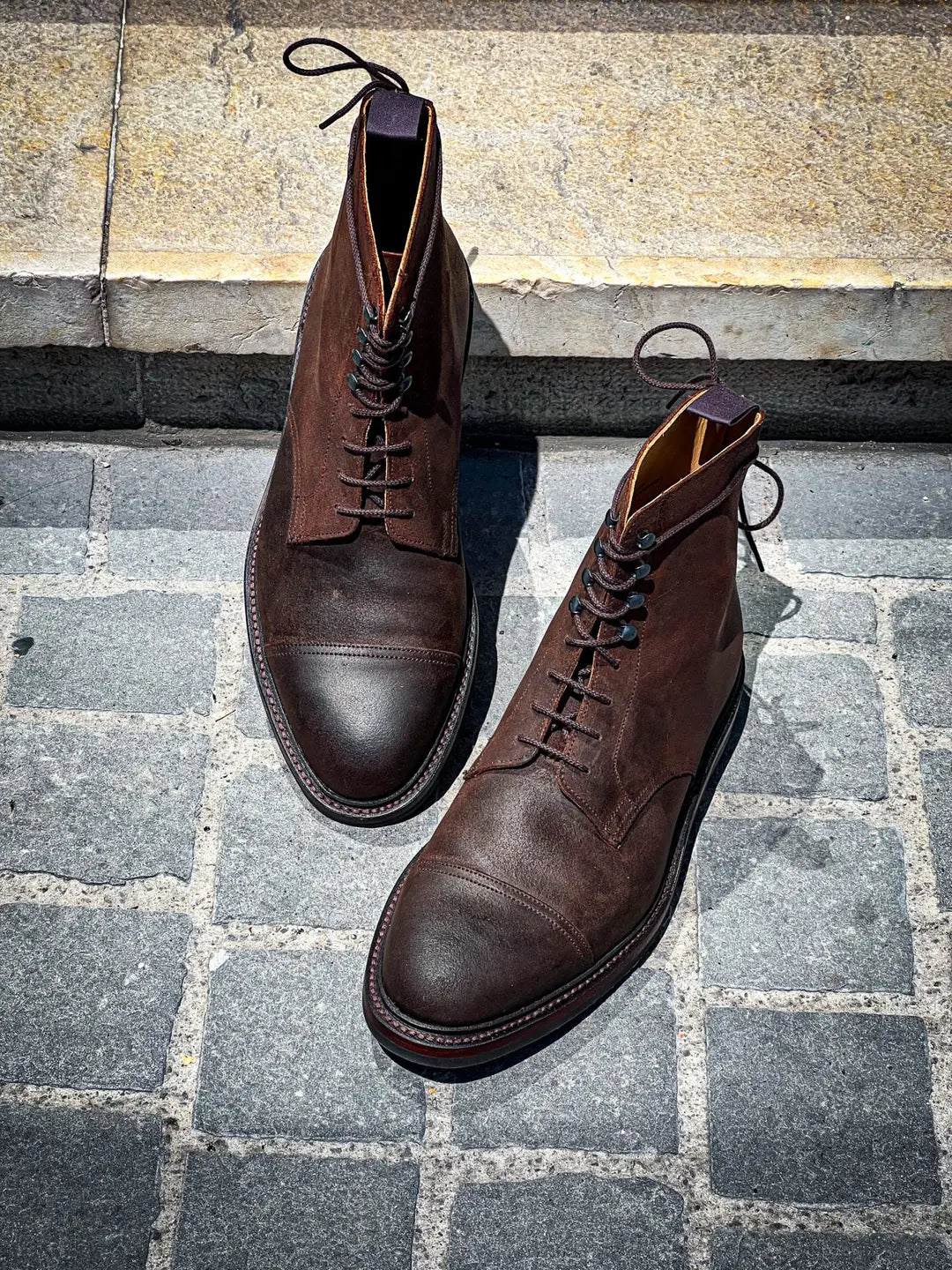 Crockett & Jones Coniston Dark Brown Roughout Boot, view 3
