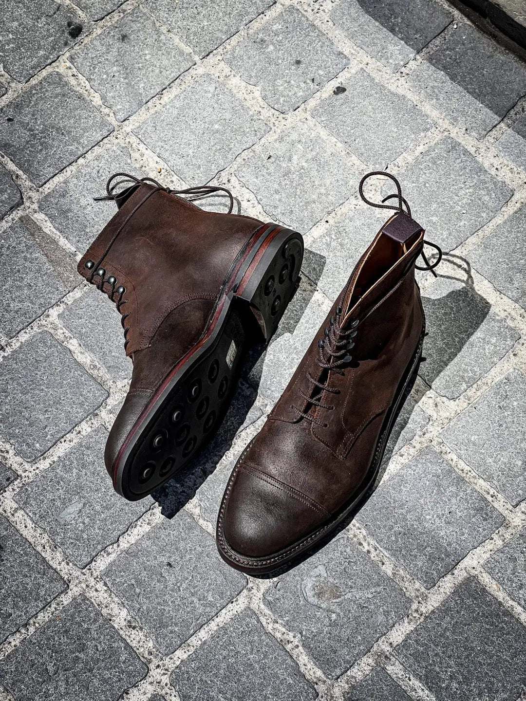Crockett & Jones Coniston Dark Brown Roughout Boot, view 2