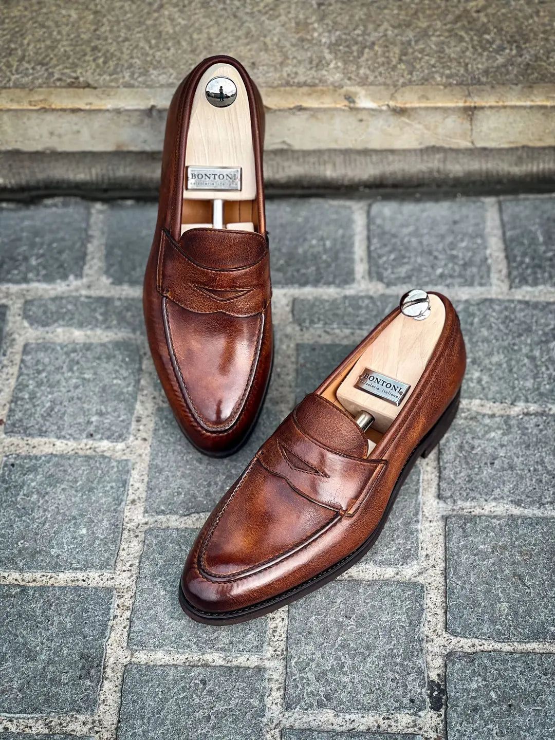 Bontoni Principe Brown Soft Leather Shoe, view 3