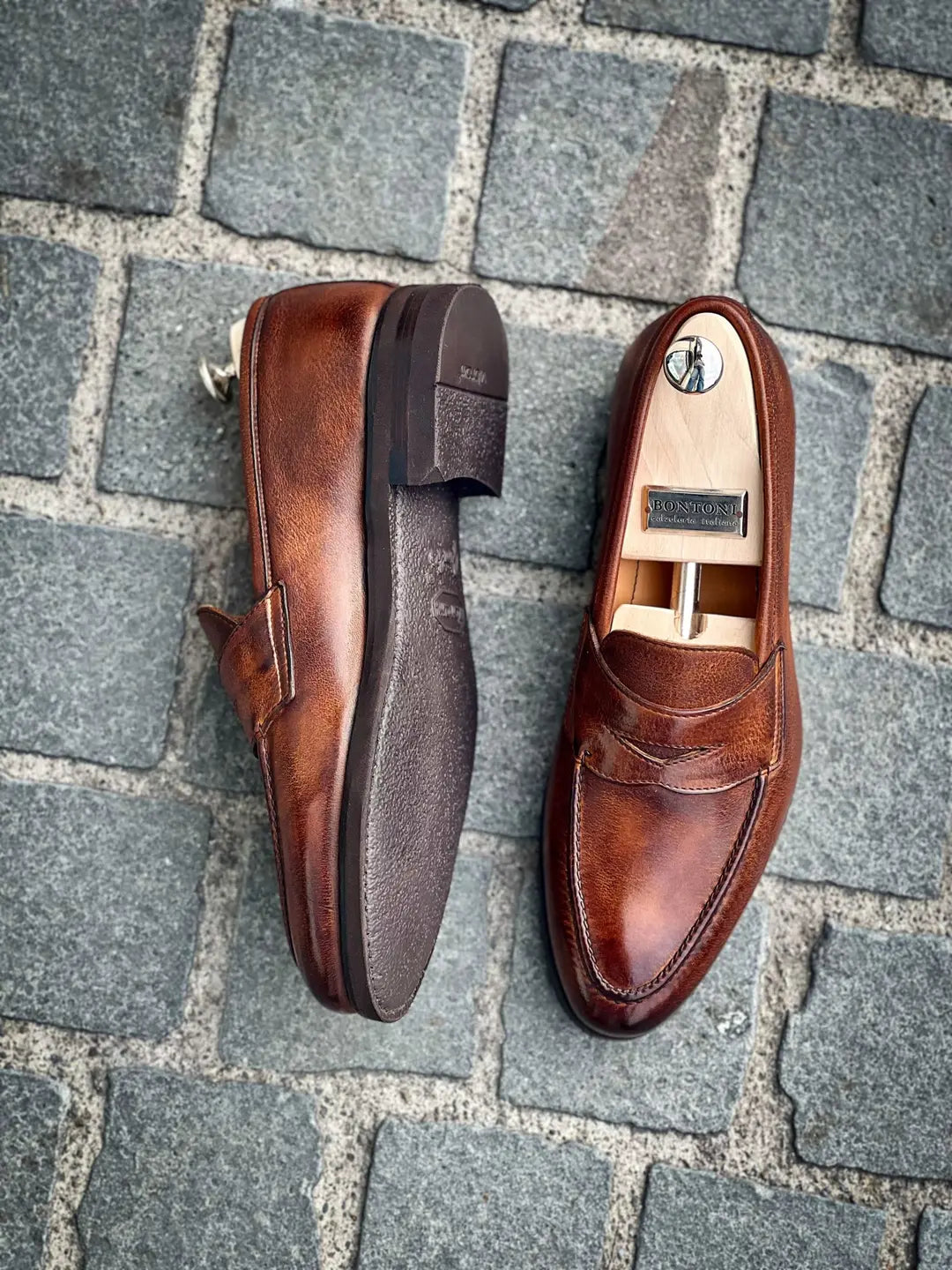 Bontoni Principe Brown Soft Leather Shoe, view 2