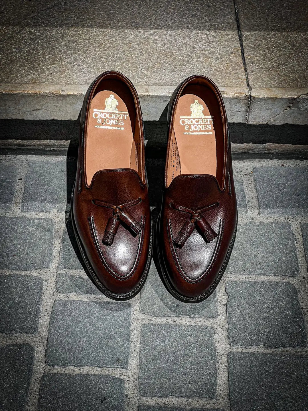 Crockett & Jones Cavendish Pebble Grain Tassel Loafer, view 3