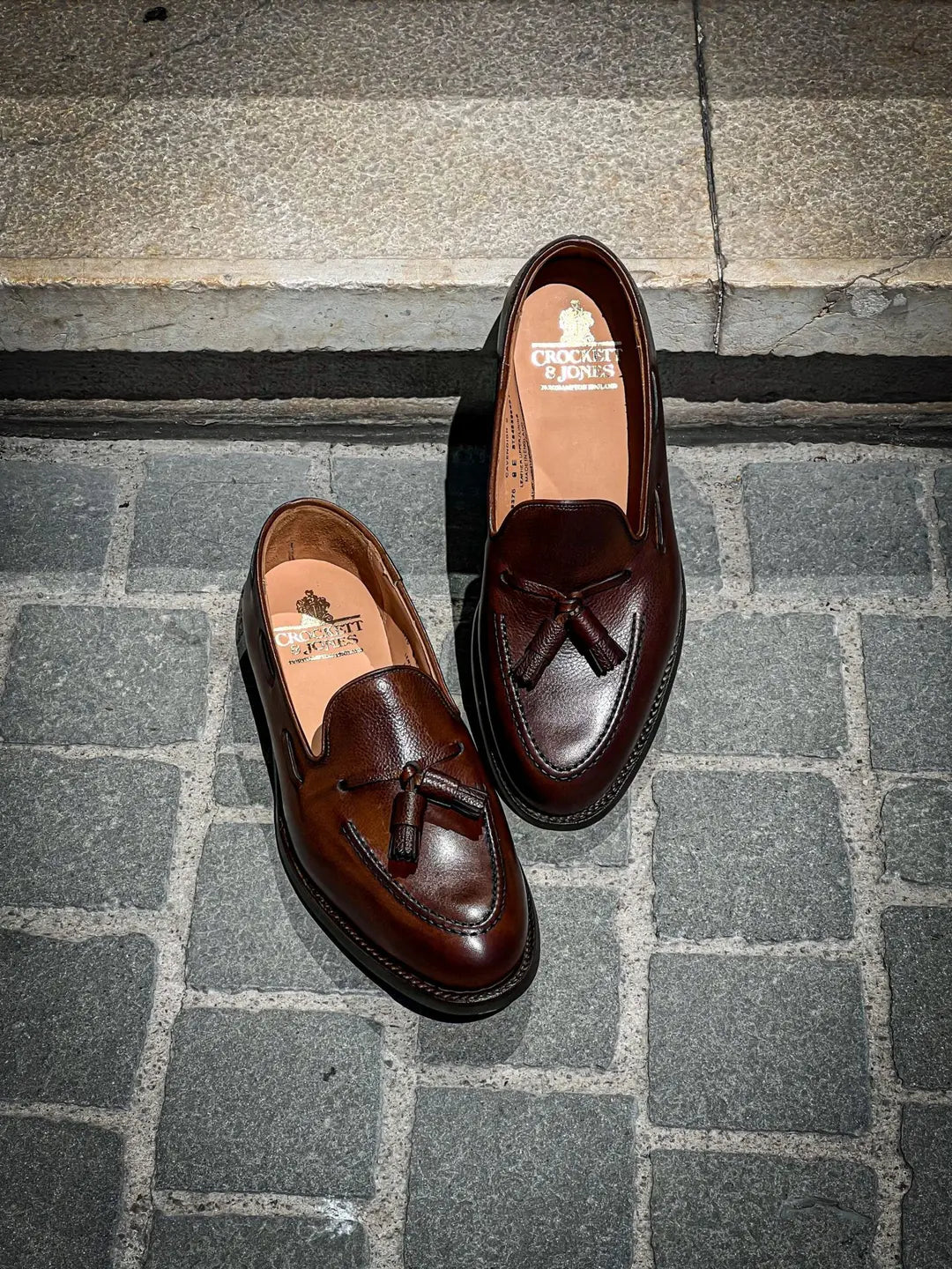 Crockett & Jones Cavendish Pebble Grain Tassel Loafer, view 2