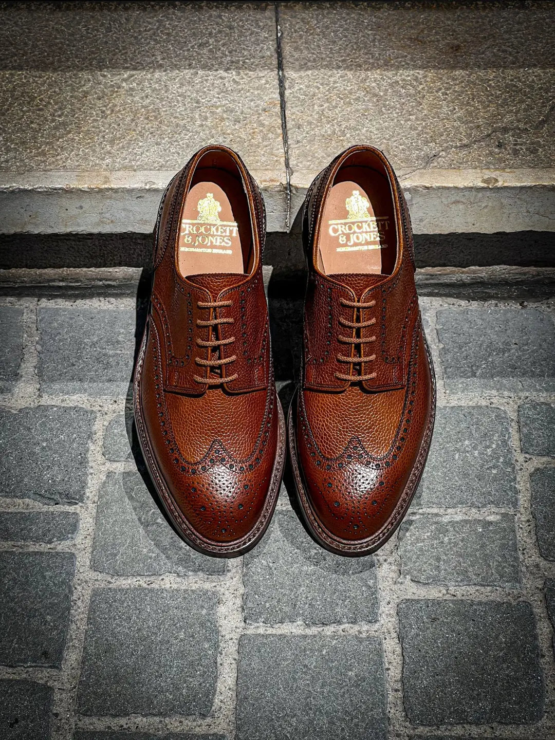 Crockett & Jones Pembroke Tan Brogue Derby in Scotch grain leather, view 4