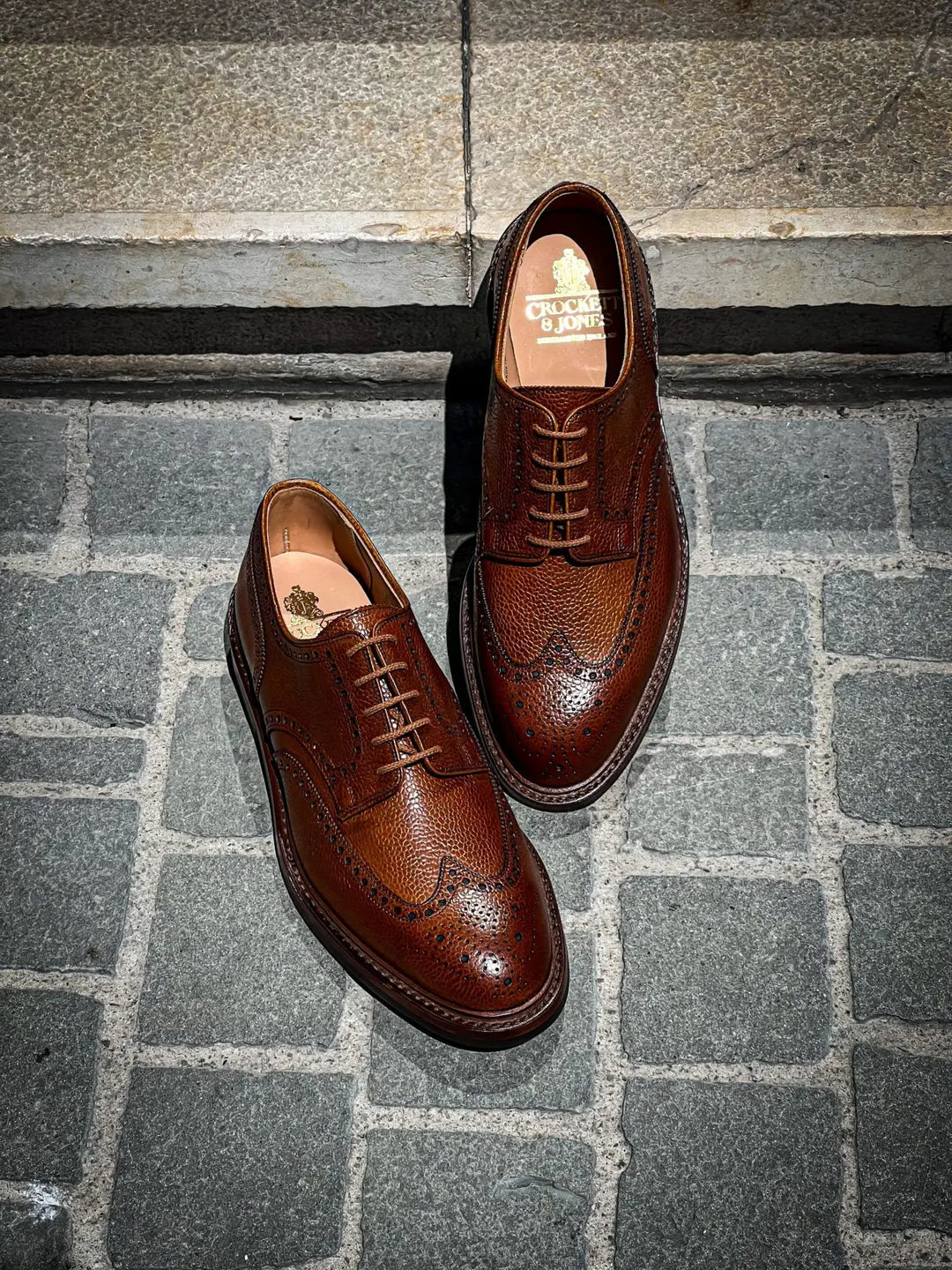 Crockett & Jones Pembroke Tan Brogue Derby in Scotch grain leather, view 3