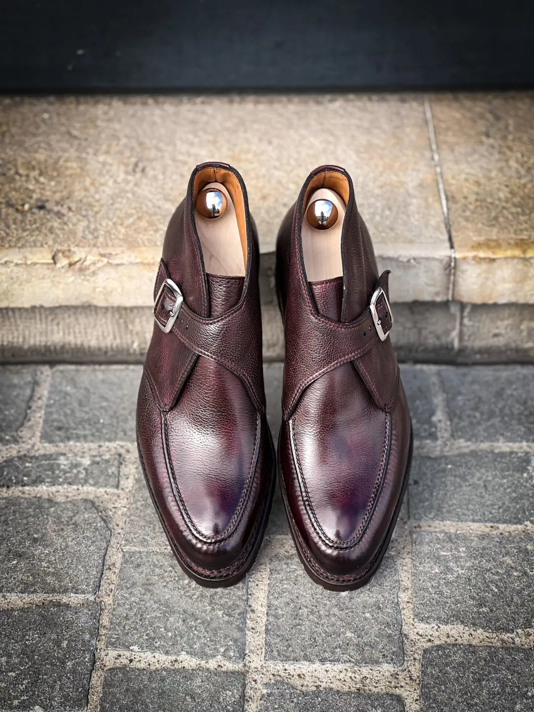 Bontoni Visionario Apron Burgundy Derby in calf leather, view 5