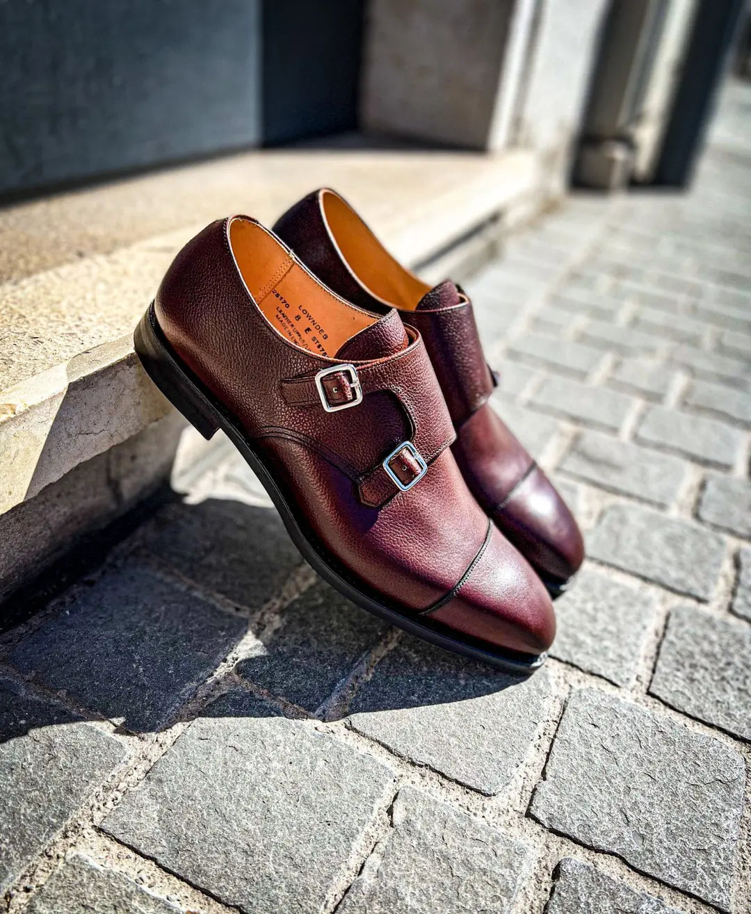 Crockett & Jones Lowndes Pebble Grain Dark Brown Double Monk Strap