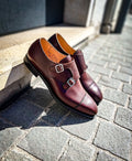 Crockett & Jones Lowndes Pebble Grain Dark Brown Double Monk Strap