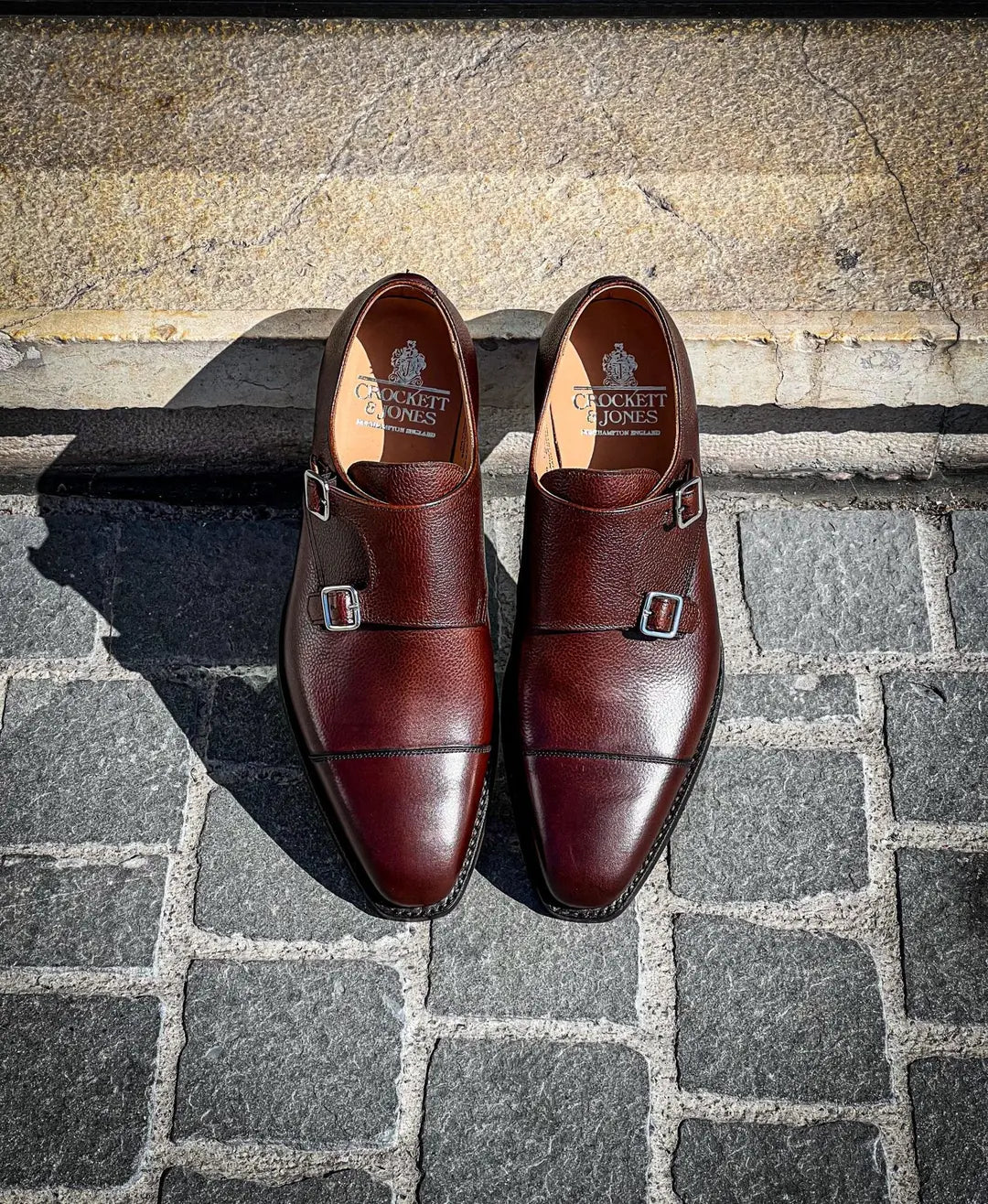 Crockett & Jones Lowndes Pebble Grain Dark Brown Double Monk Strap, view 4