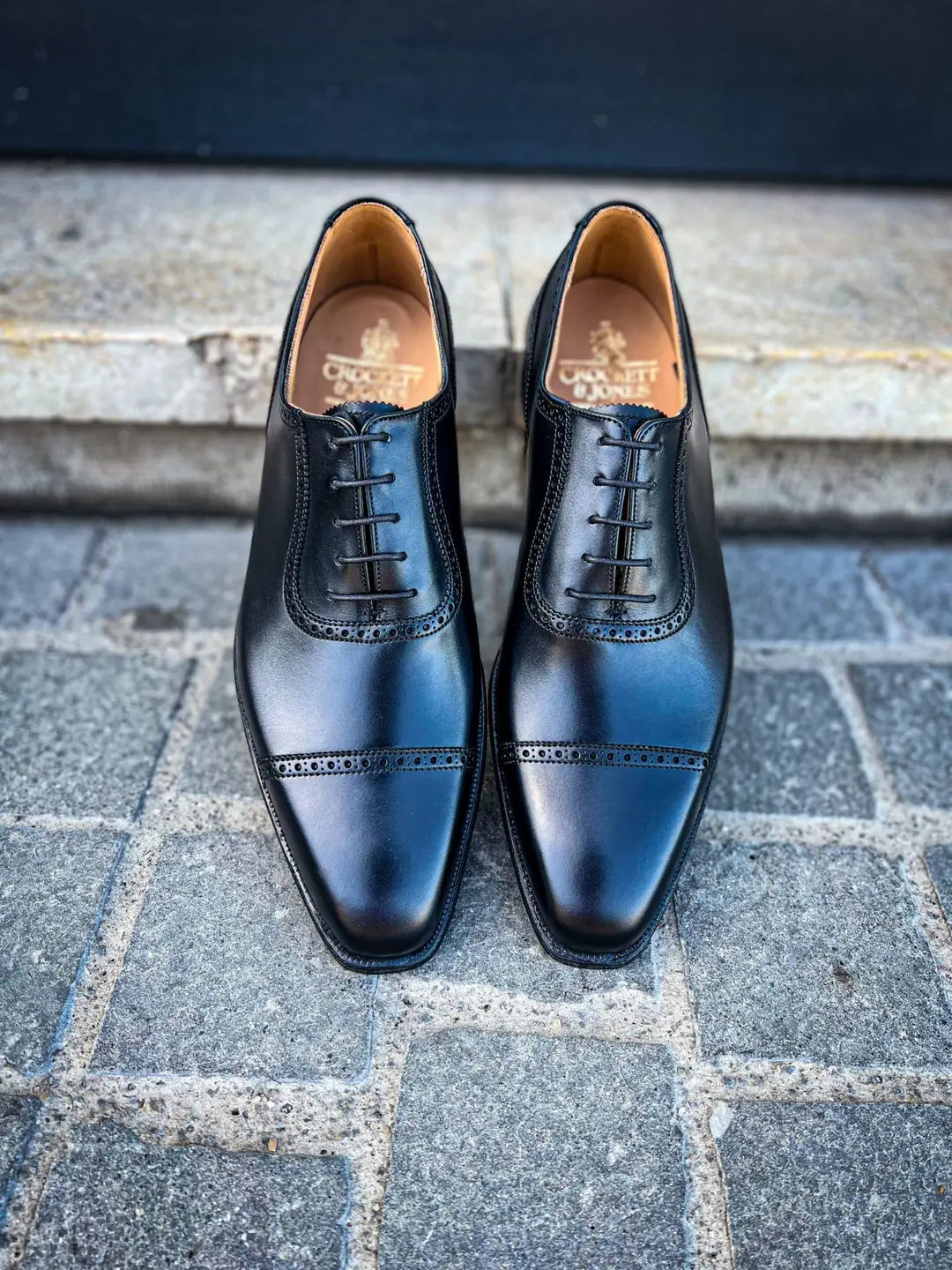 Crockett & Jones Westbourne Black Cap Toe Oxford in calf leather, view 5