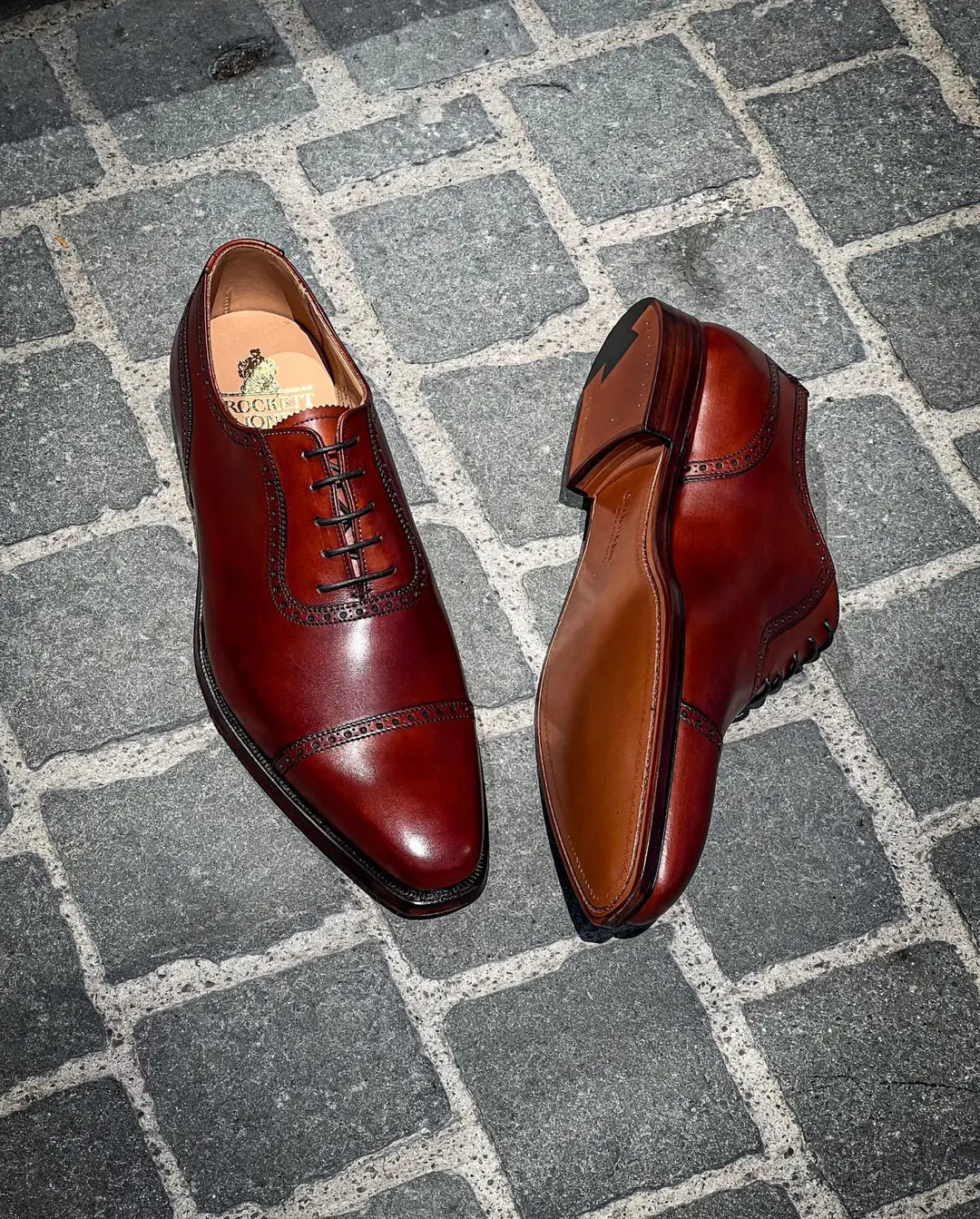 Crockett & Jones Westbourne Chesnut Cap Toe Oxford in calf leather, view 2