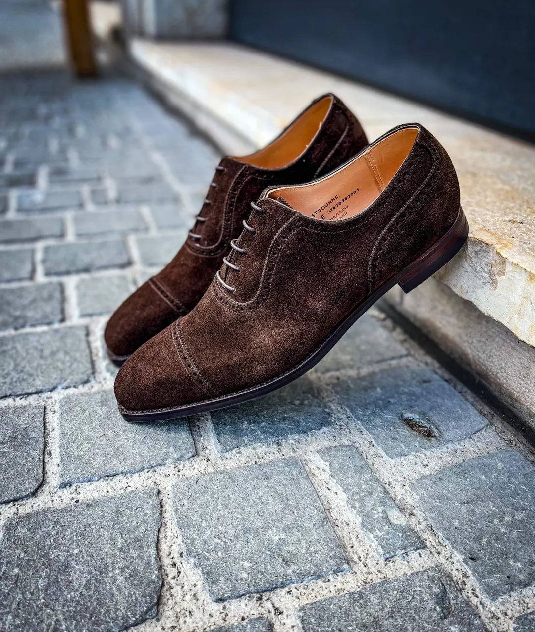 Crockett & Jones Westbourne Dark Brown Suede Cap Toe Oxford, view 5