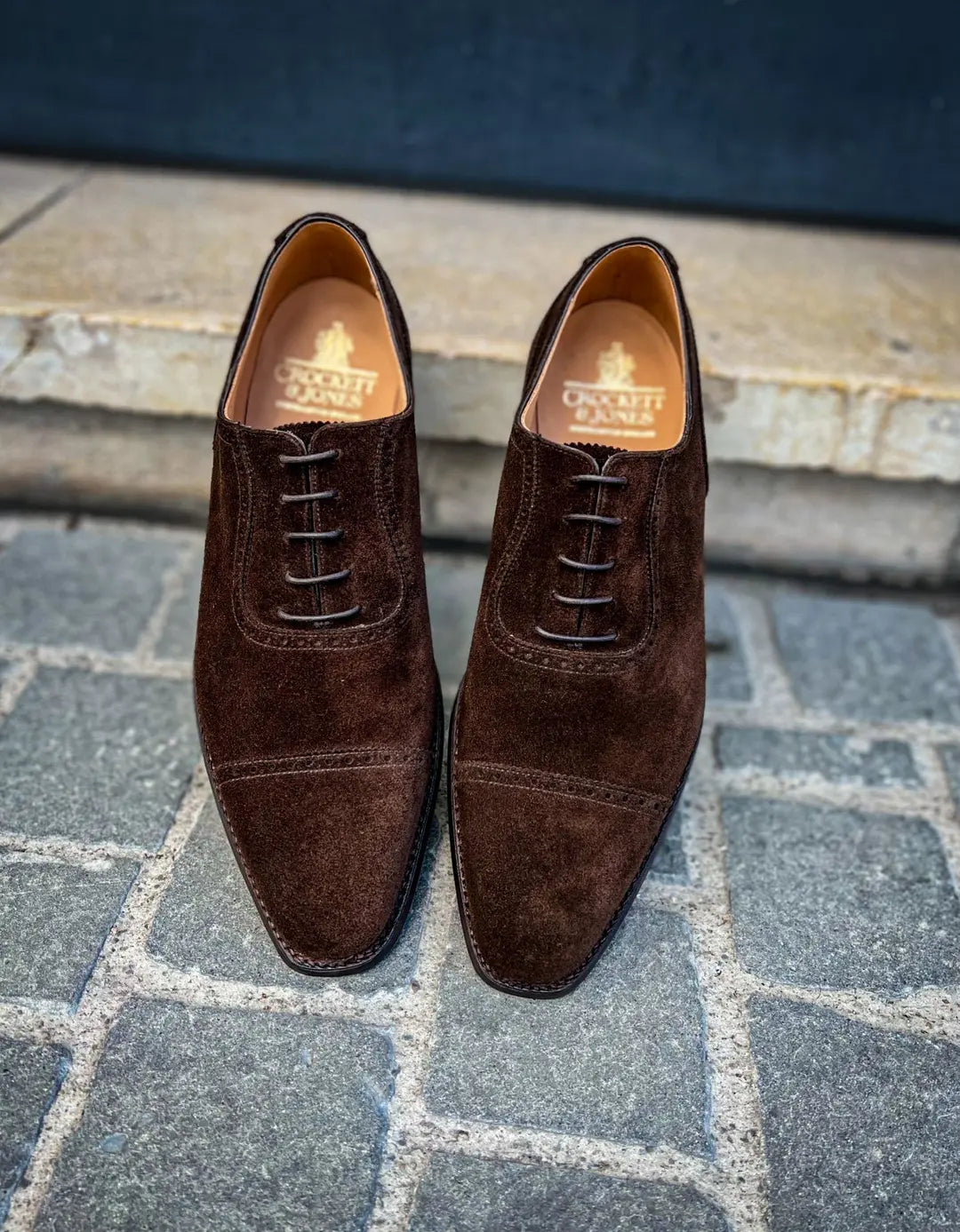 Crockett & Jones Westbourne Dark Brown Suede Cap Toe Oxford, view 4