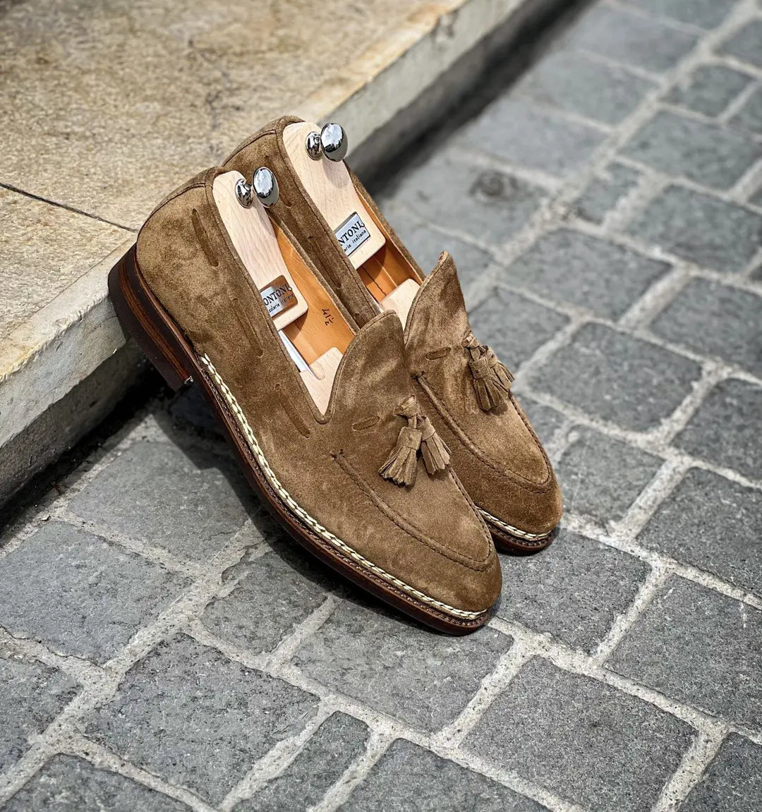 Bontoni Conte Max Beige Suede Loafer