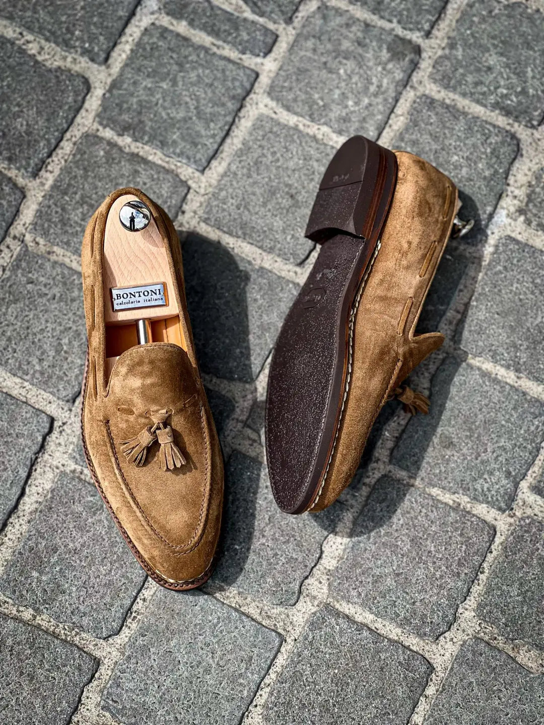 Bontoni Conte Max Beige Suede Loafer, view 2